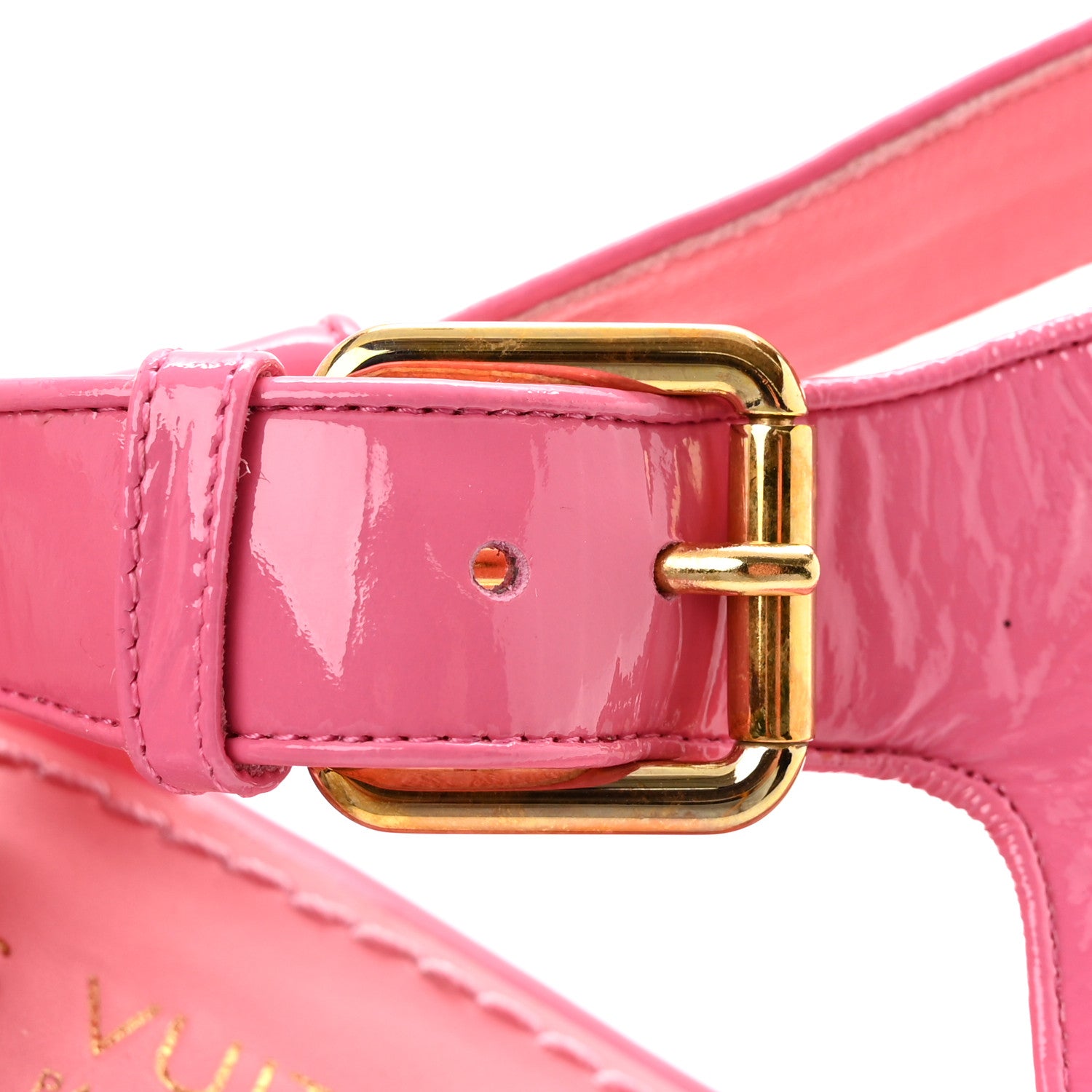 Louis Vuitton Patent Monogram Wedge Sandals 38 Pink 11 of 13