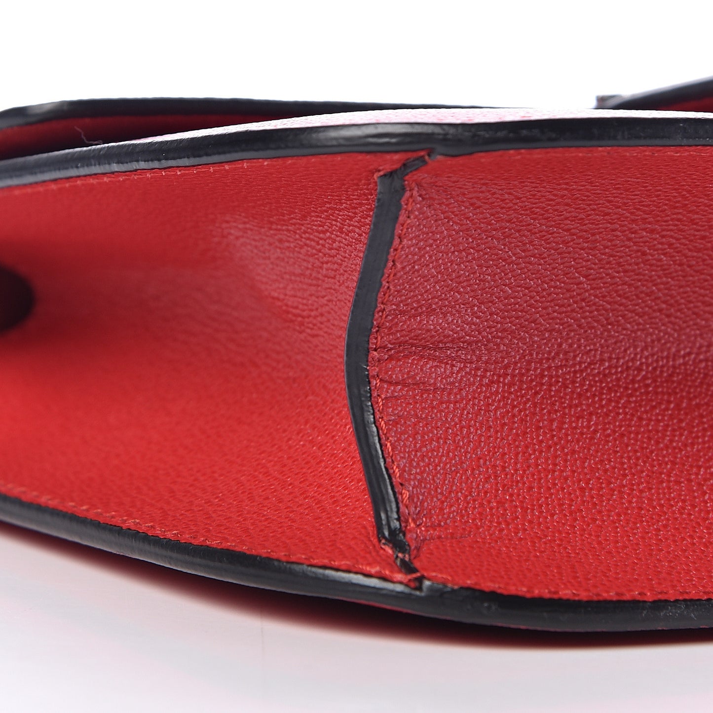 Grained Calfskin Medium Insignia Flap China Red