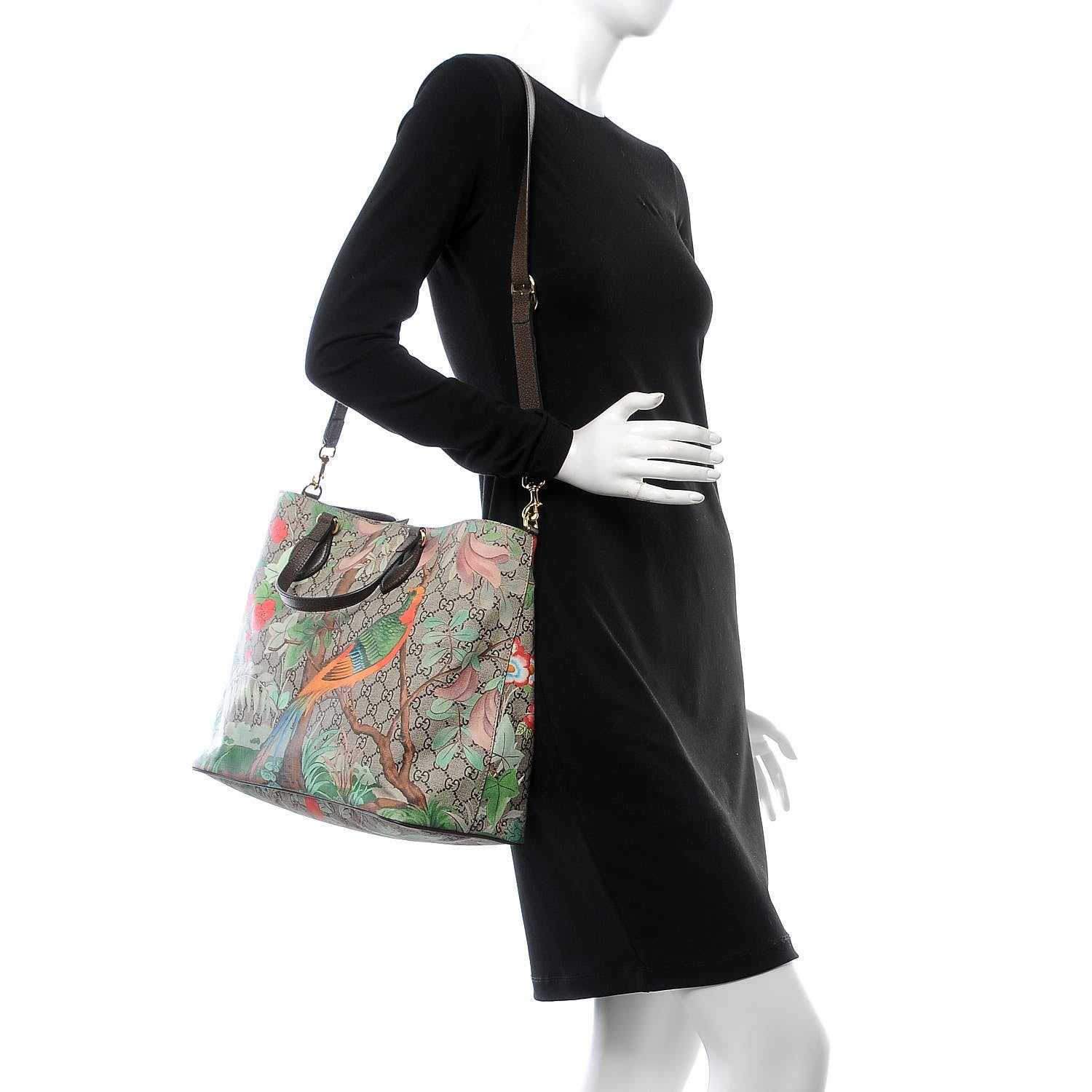 Gucci Soft GG Supreme Monogram Tian Medium Crossbody Tote Beige Multicolor New Acero 2 of 7