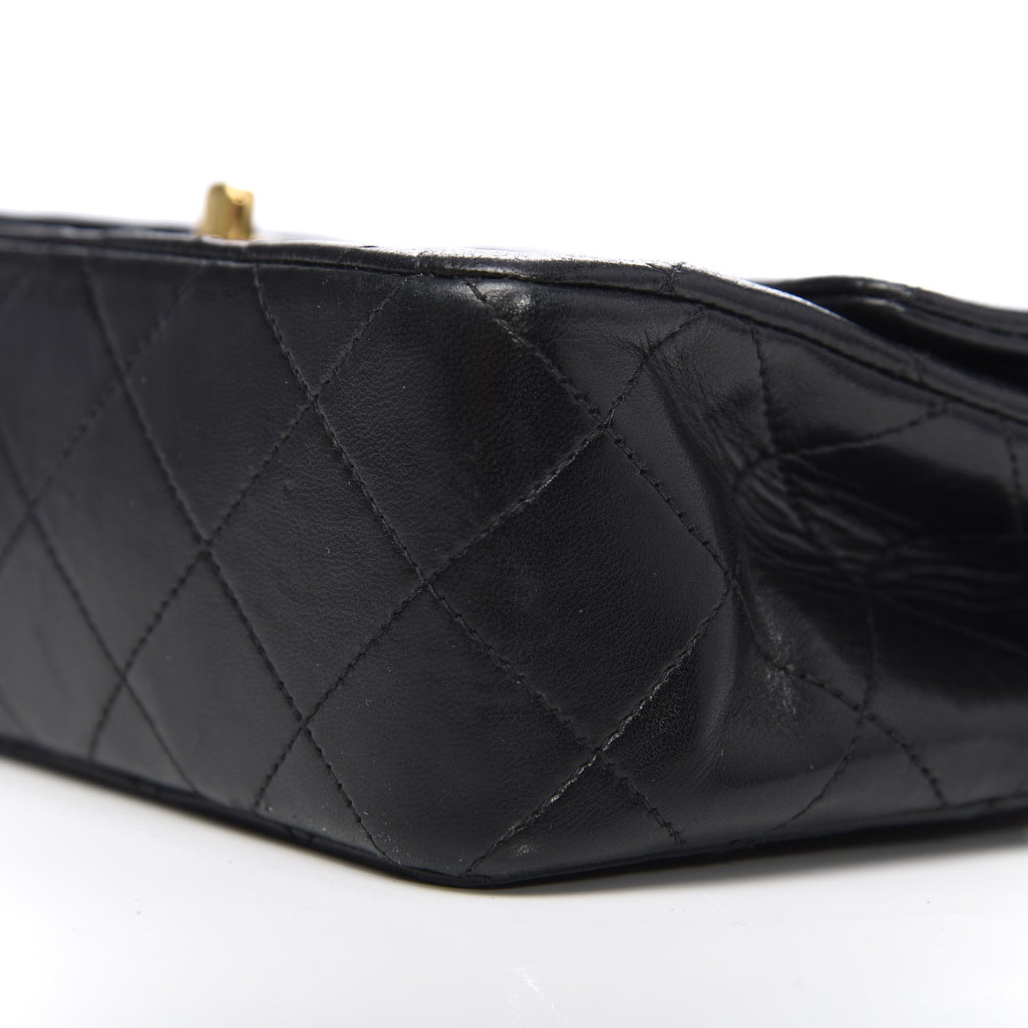 Lambskin Quilted Small Double Flap Black