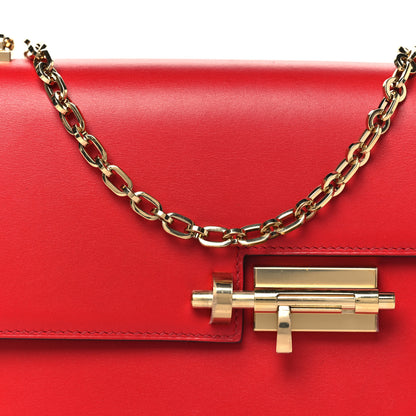 Hermes Tadelakt Mini Verrou Chaine Bag Rouge De Coeur 8 of 10