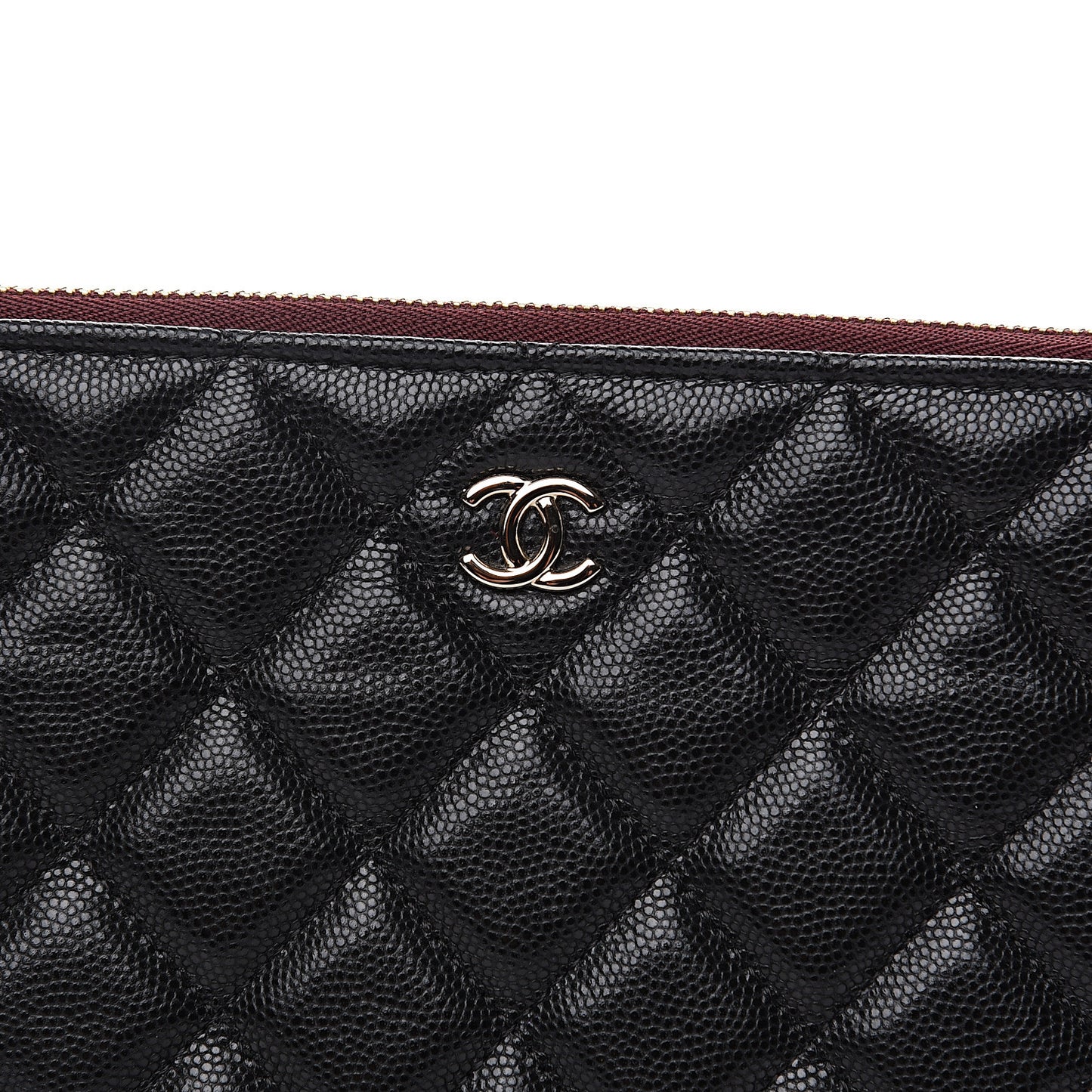 Caviar Quilted Large Cosmetic Case Black