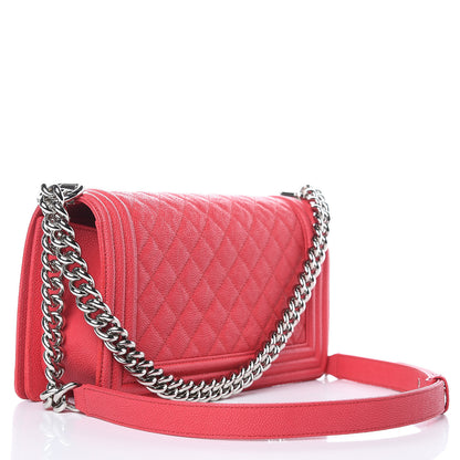 Chanel Caviar Quilted Medium Boy Flap Light Red 3 of 10