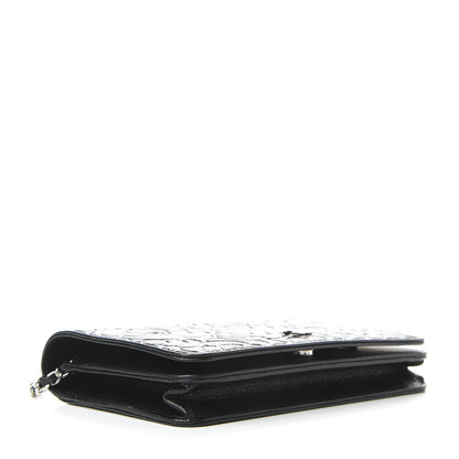 Chanel Caviar Camellia Embossed Wallet On Chain WOC Black 4 of 10