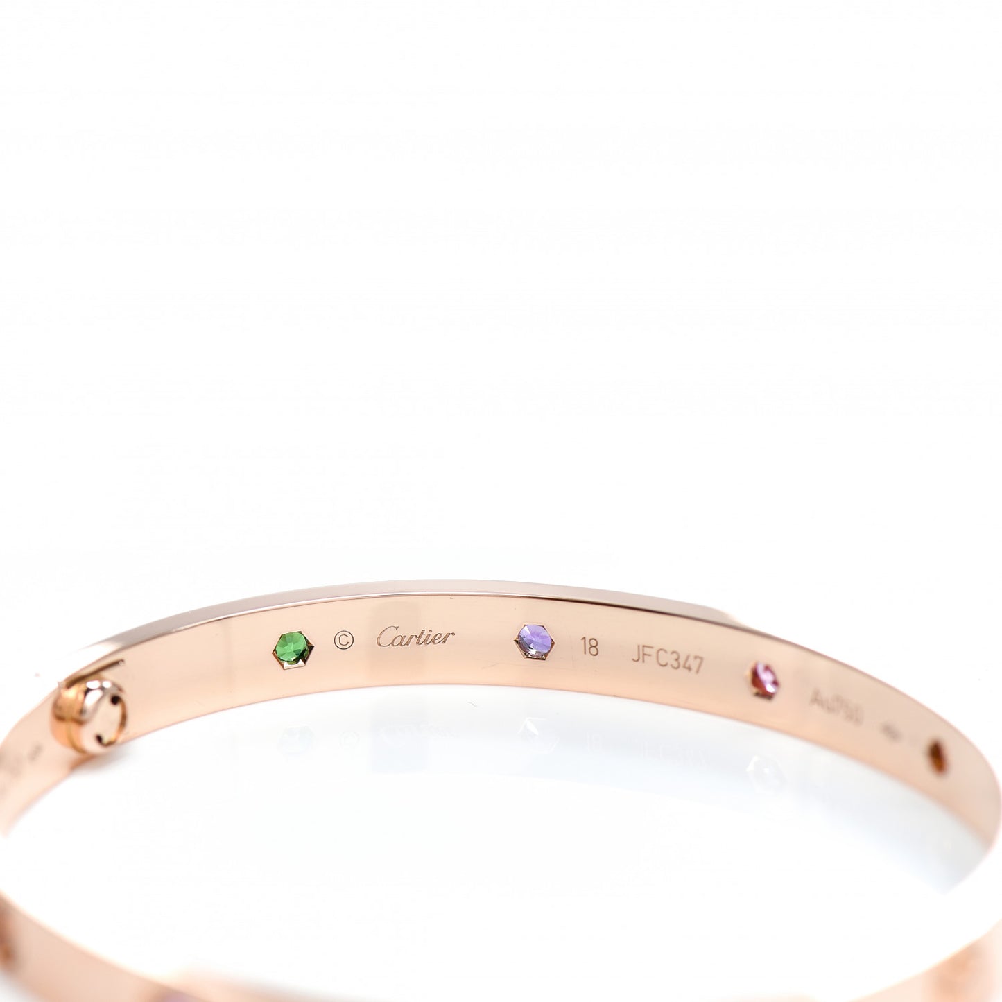 18K Pink Gold Sapphire Garnet Amethyst LOVE Bracelet 18