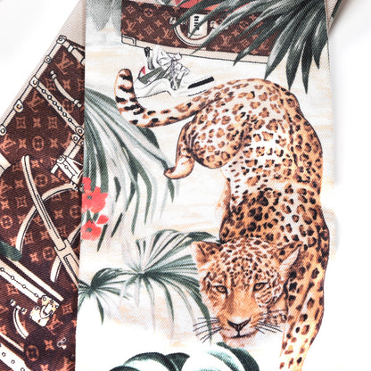 Louis Vuitton Silk Voyage Extraordinaire Bandeau Scarf Beige 3 of 4