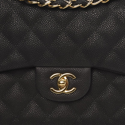 Chanel Iridescent Caviar Quilted Jumbo Double Flap Black 8 of 13