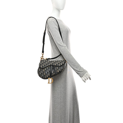 Christian Dior Oblique Saddle Bag Blue 2 of 10