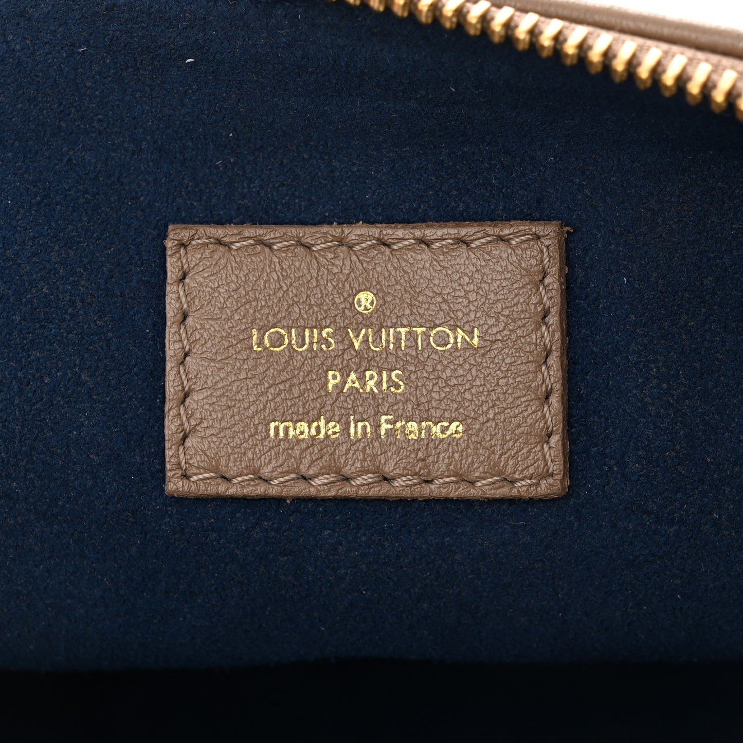 Lambskin Embossed Monogram Coussin PM Taupe