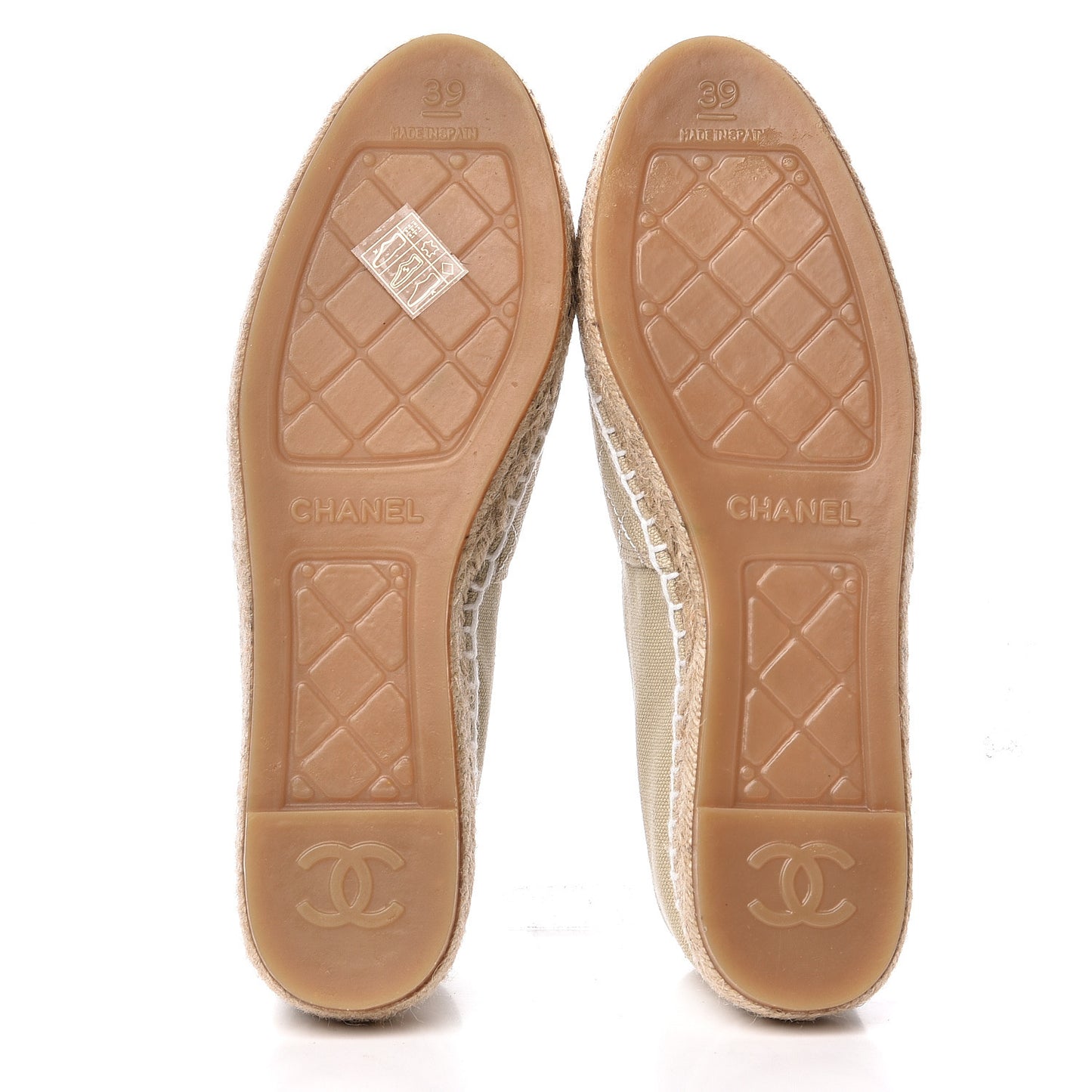 Fabric Biarritz CC Espadrilles 39 White Beige