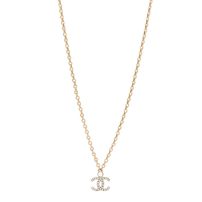 Chanel Crystal CC Necklace Gold Silver 1 of 6