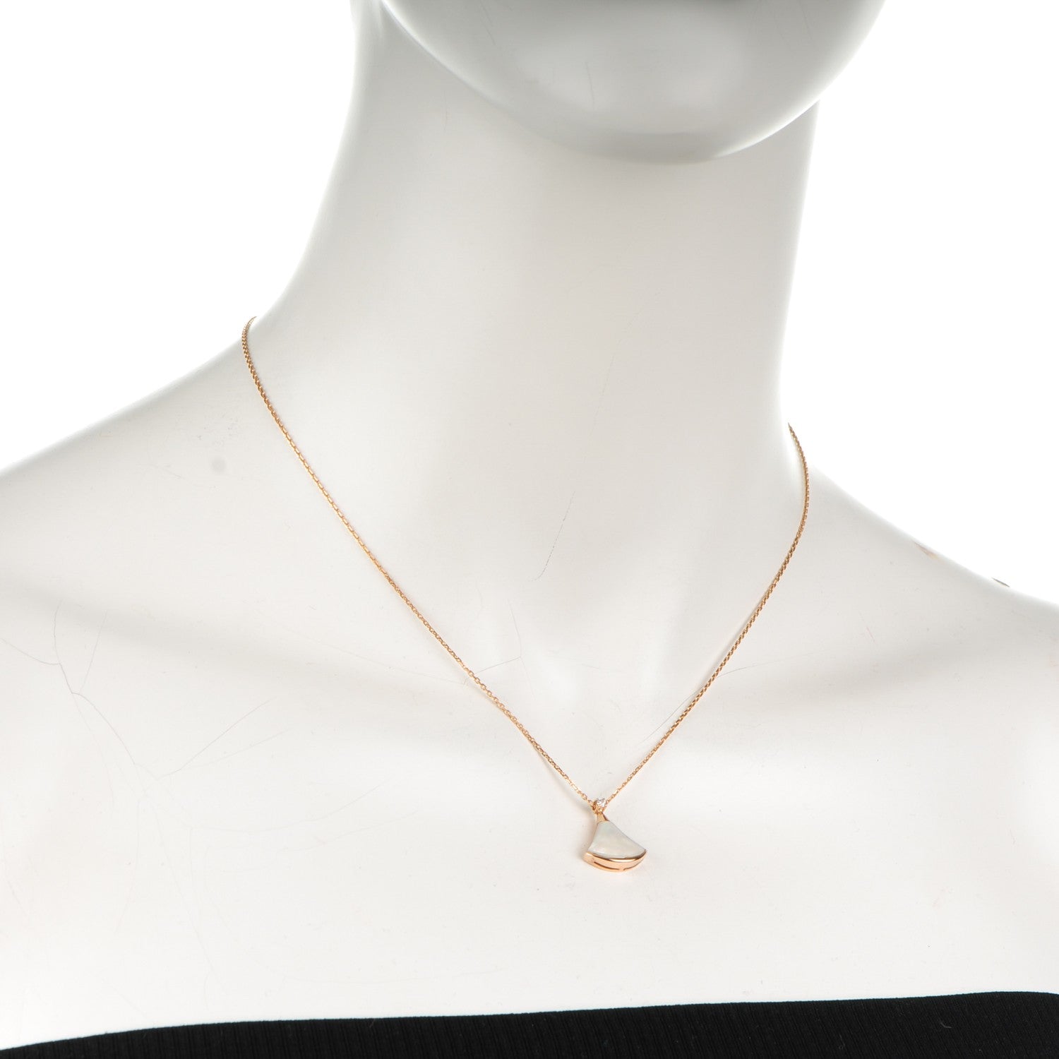 Bulgari 18K Rose Gold Diamond Mother of Pearl Divas' Dream Pendant Necklace 2 of 4