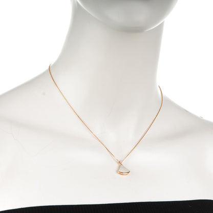 Bulgari 18K Rose Gold Diamond Mother of Pearl Divas' Dream Pendant Necklace 2 of 4