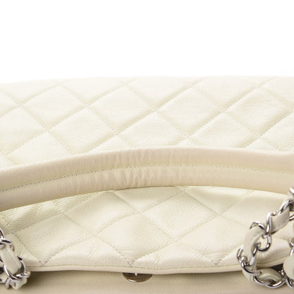 Chanel Caviar Quilted Expandable Zip Shoulder Bag Ivory 8 of 12