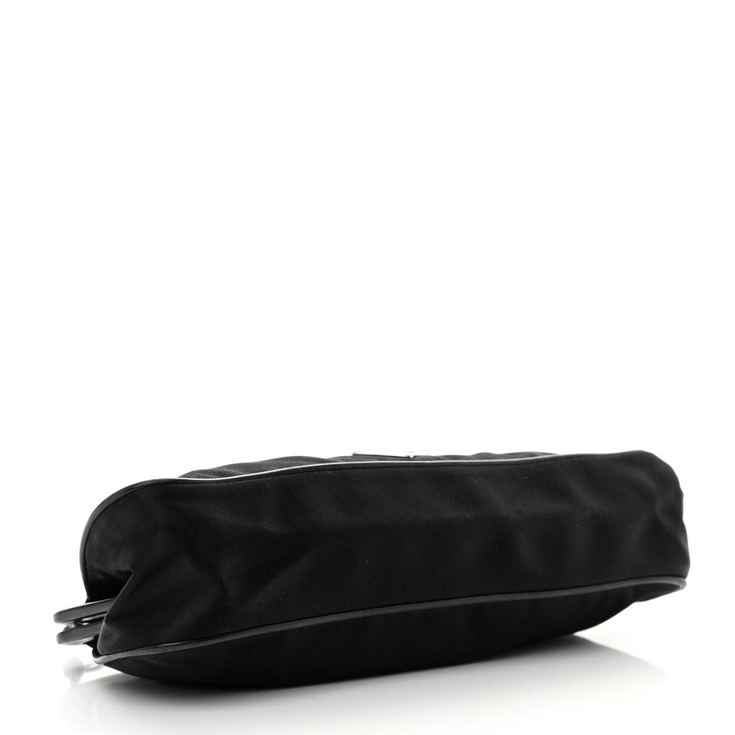 Tessuto Nylon Nappa Kisslock Shoulder Bag Black