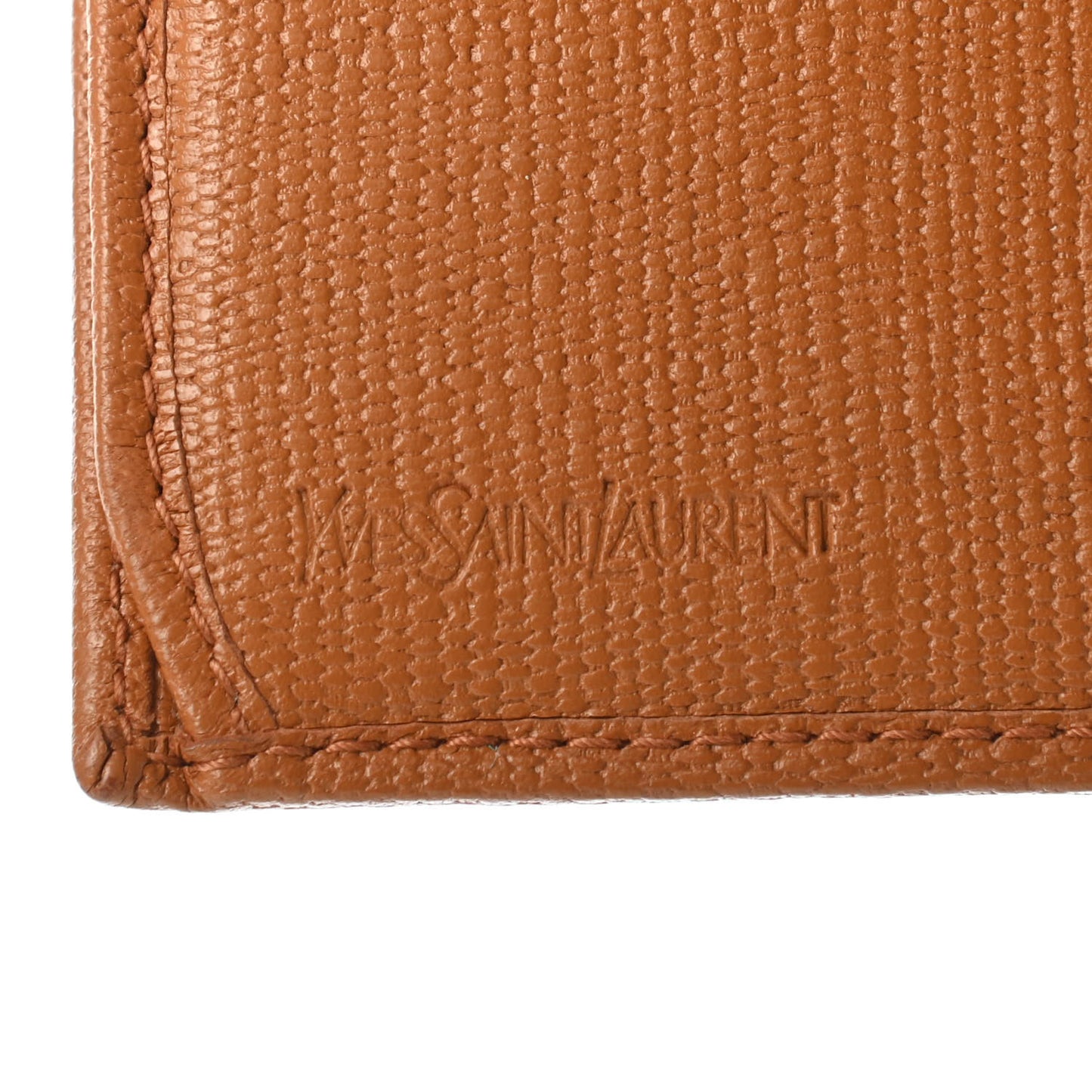 Textured Calfskin Y Ligne Clutch Tobacco