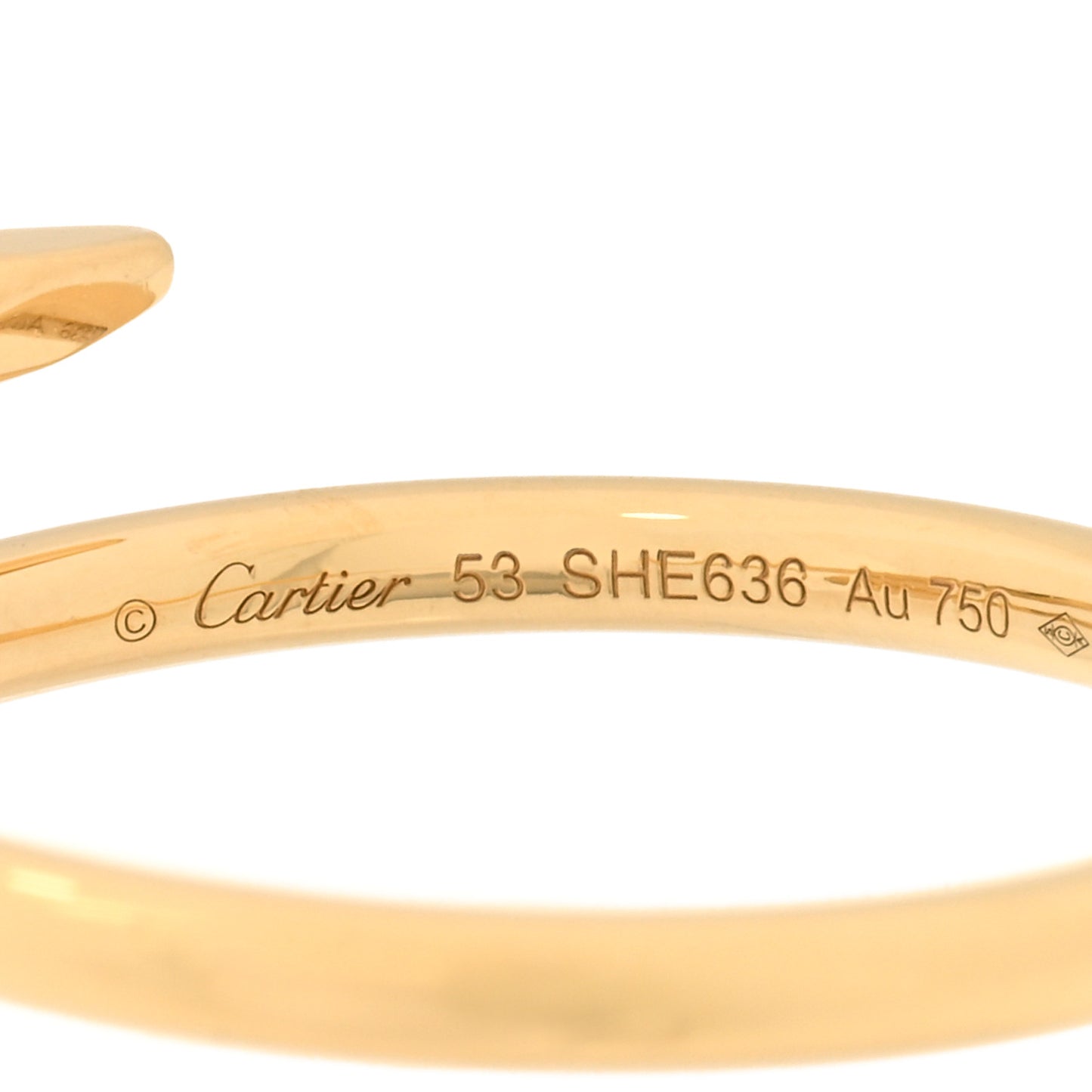 18K Yellow Gold Small Juste Un Clou Ring 53 6.25