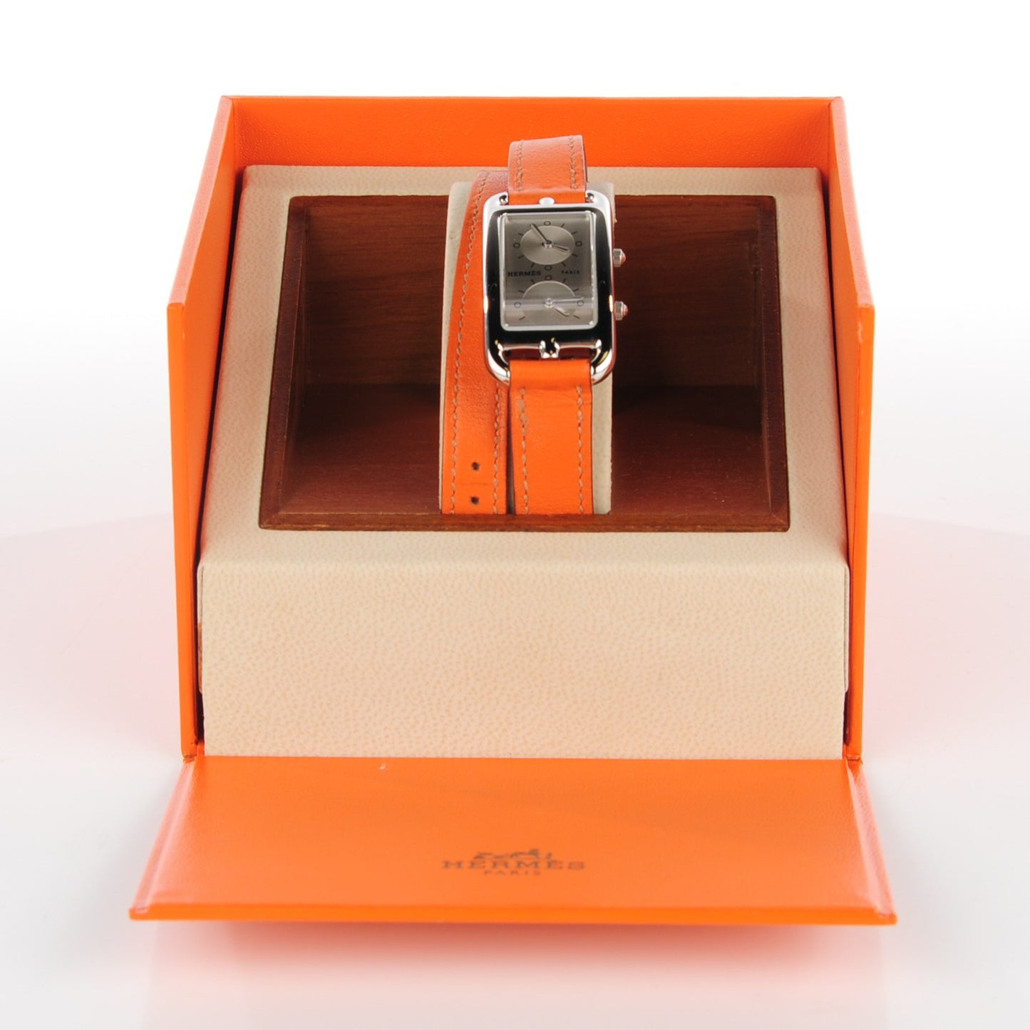 Stainless Steel Swift 20mm Cape Cod Double Tour Deux Zones Quartz Watch Orange