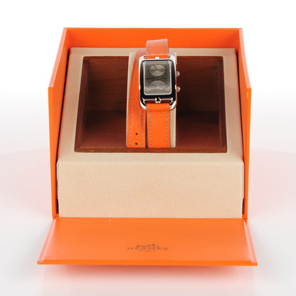 Hermes Stainless Steel Swift 20mm Cape Cod Double Tour Deux Zones Quartz Watch Orange 7 of 7