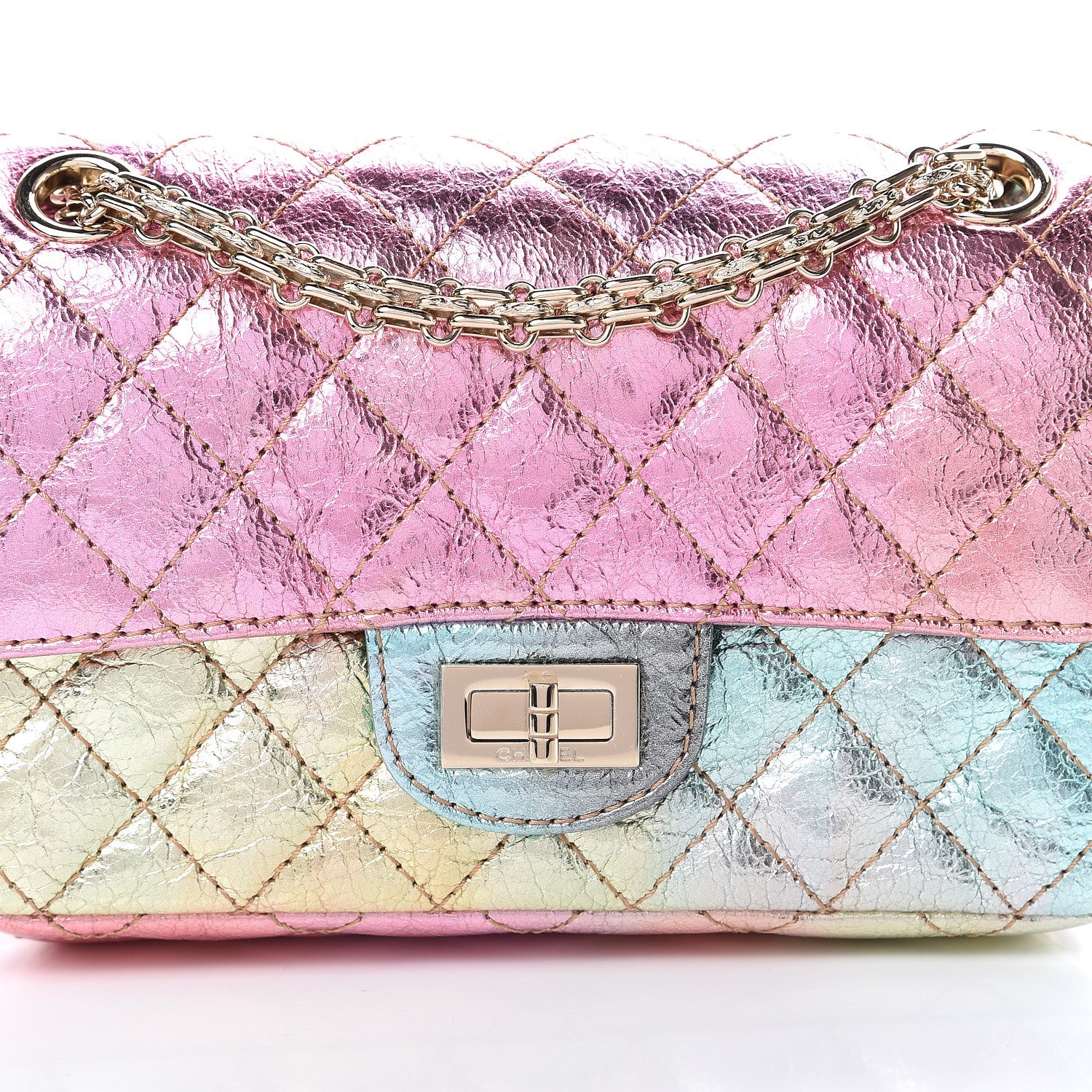 Chanel Metallic Goatskin Quilted Mini 2.55 Reissue Flap Multicolor 7 of 10