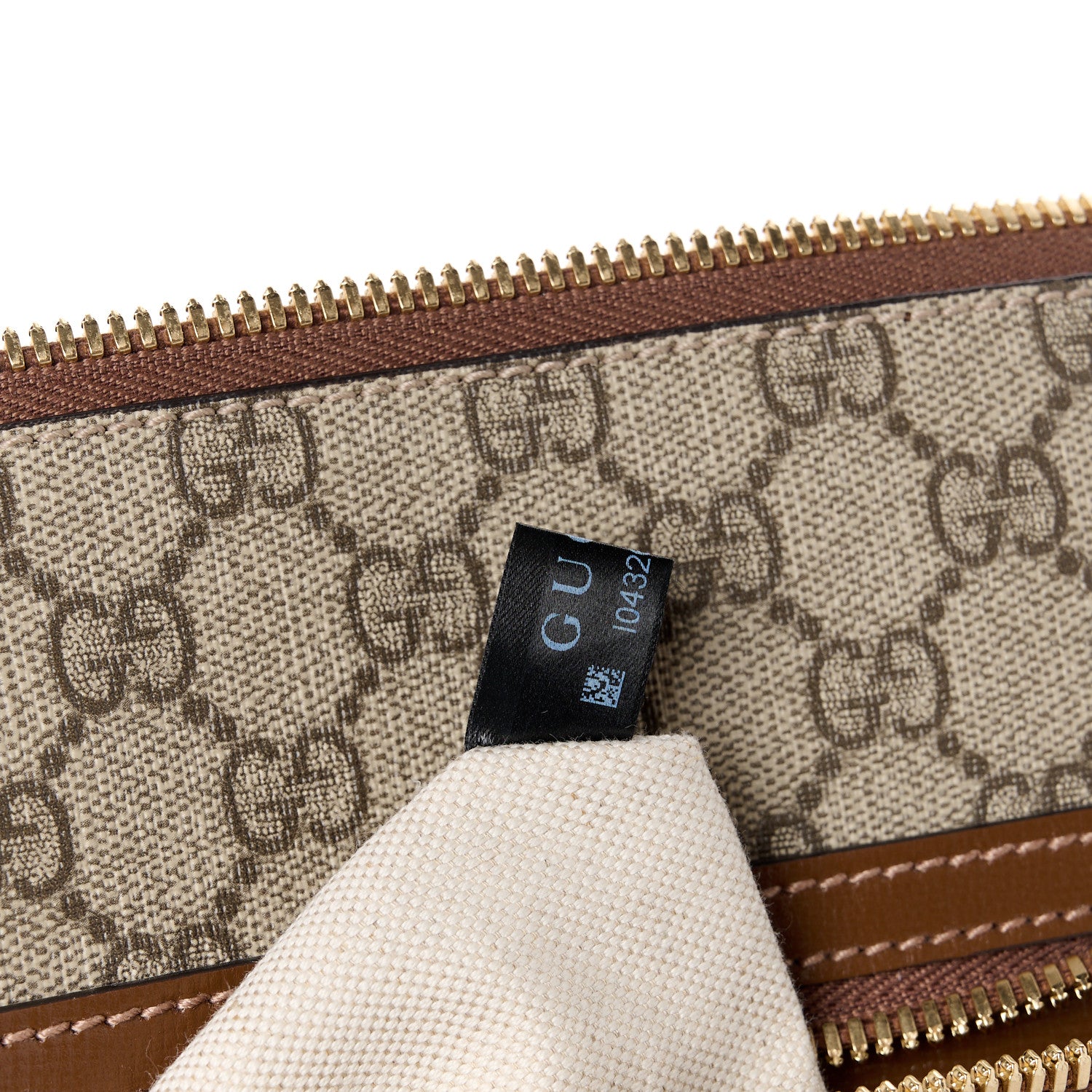 Gucci GG Supreme Monogram Azalea Calfskin Retro Interlocking G Flat Messenger Bag Beige Ebony Brown Sugar 8 of 12