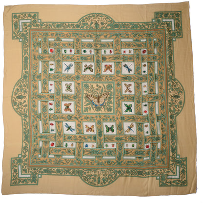 Hermes Cashmere Silk Joyaux de L'ete Scarf Yellow 140 7 of 7