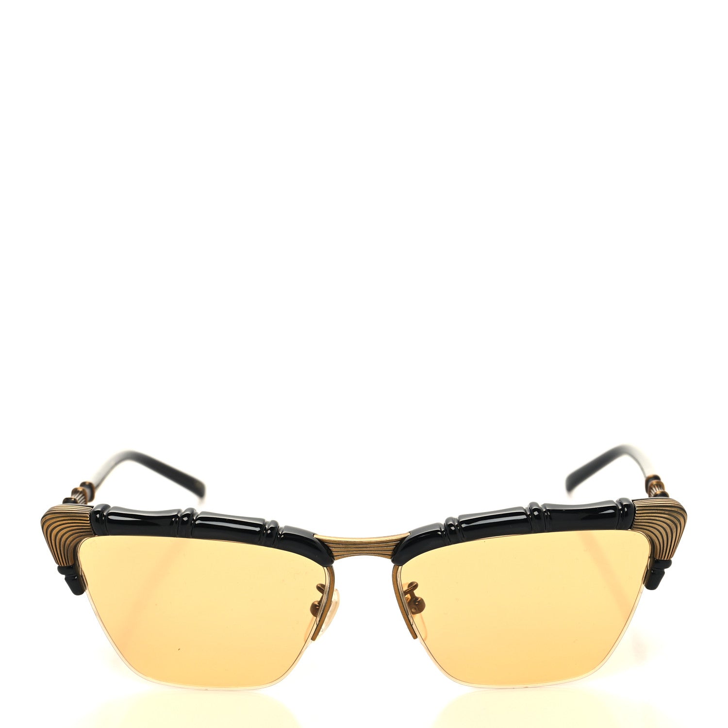 Gucci Acetate Metal Bamboo Sunglasses GG660S Black Yellow 2 of 6