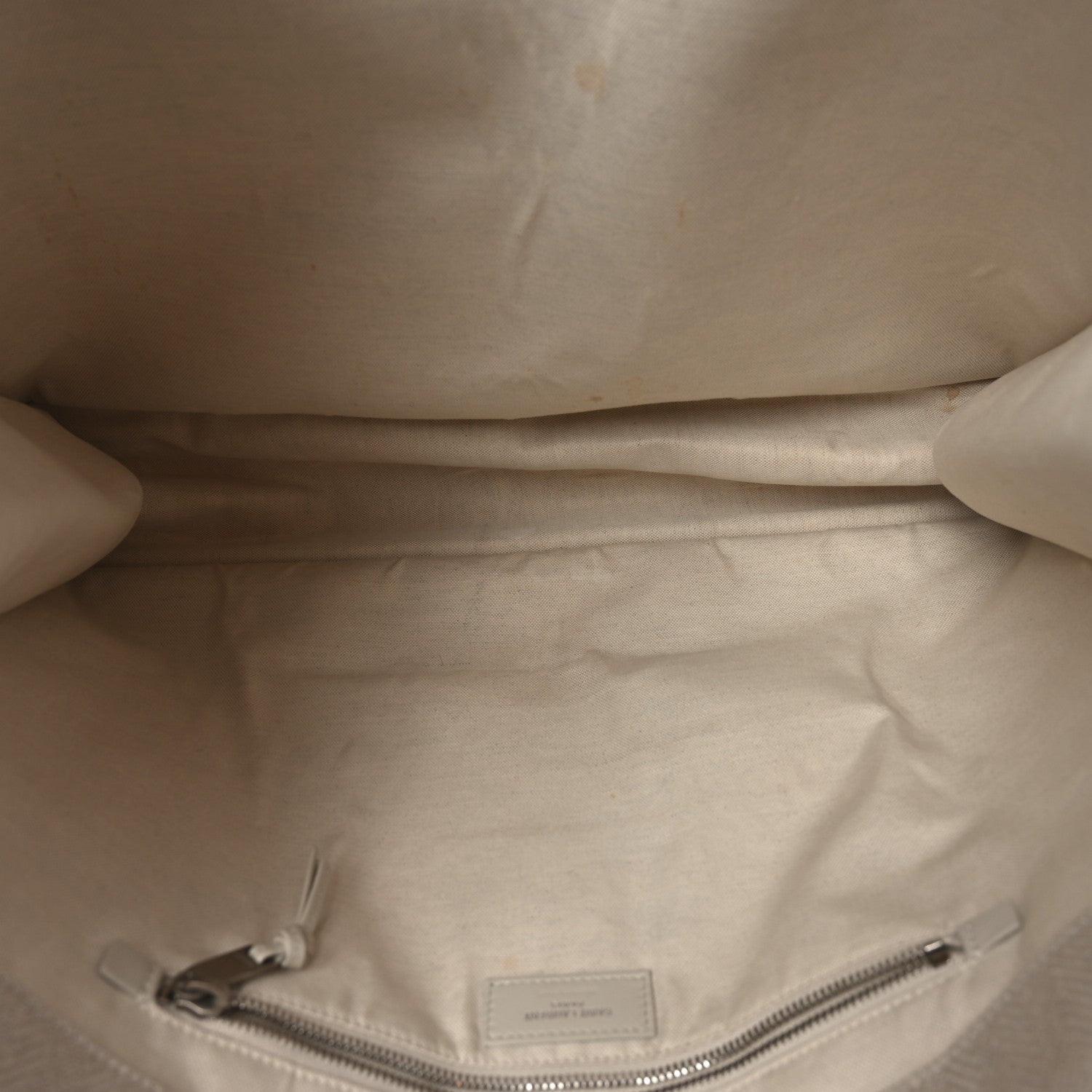 Saint Laurent Cotton Linen Rive Gauche Tote Light Shell 5 of 12