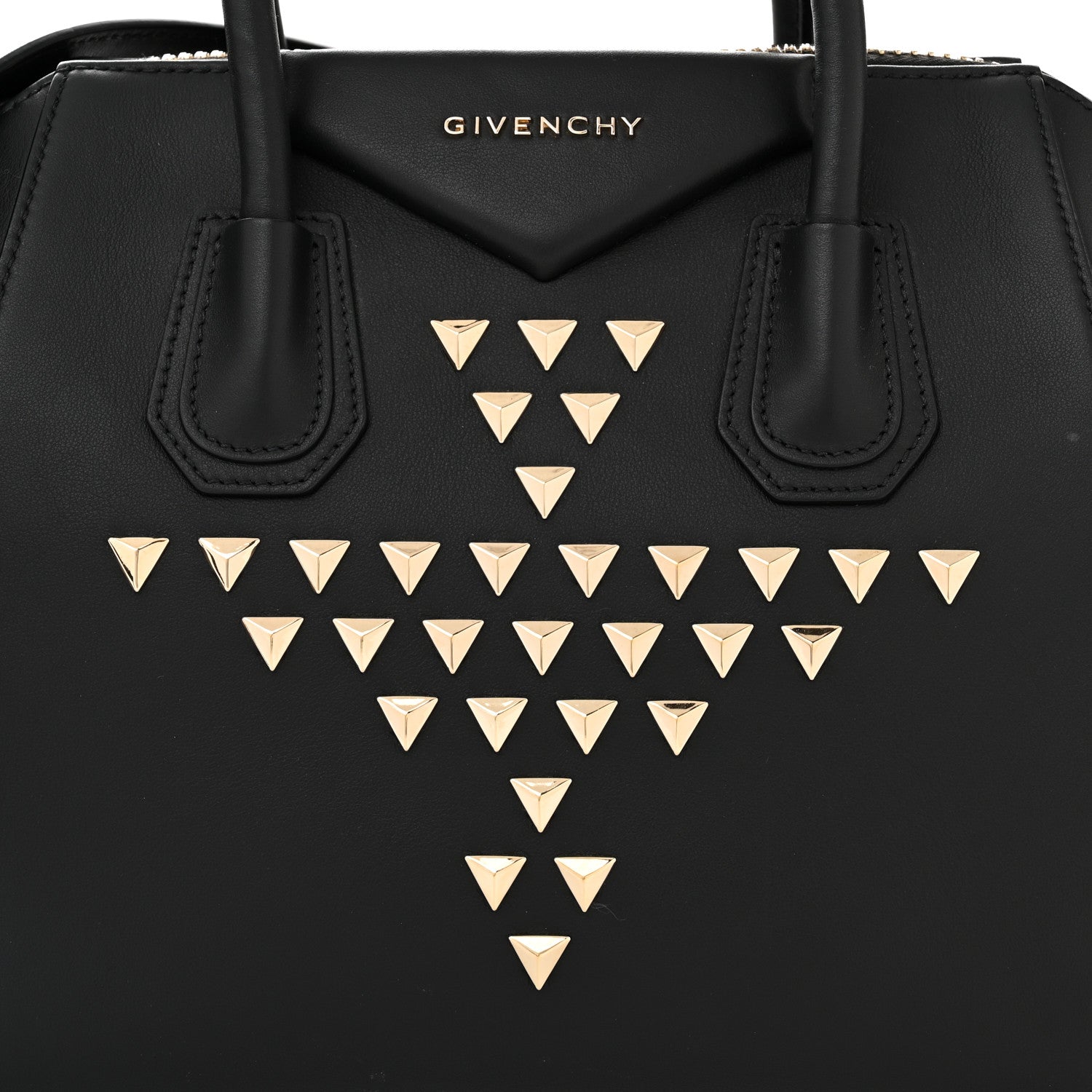 Givenchy Calfskin Triangle Studded Small Antigona Black 8 of 10