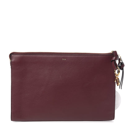 Chloe Calfskin Flat Pouch Clutch Brown 1 of 8