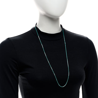 Tiffany Sterling Silver Enamel 1.75mm Chain Necklace 30" Blue 2 of 6