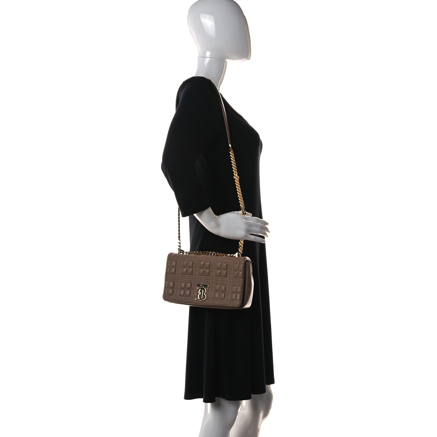 Burberry Lambskin Quilted Small Lola Bag Camel 2 of 9