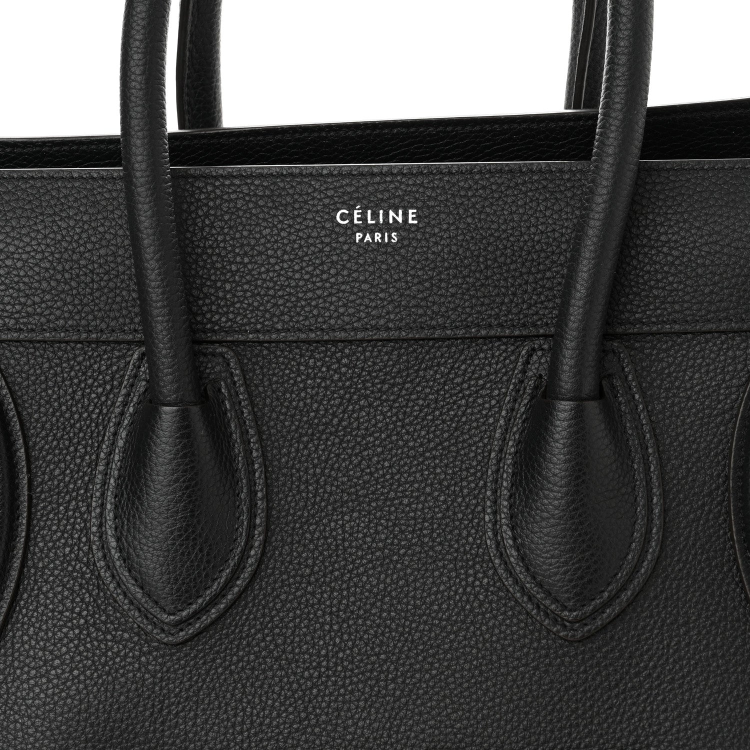 Celine Drummed Calfskin Mini Luggage Black 8 of 10