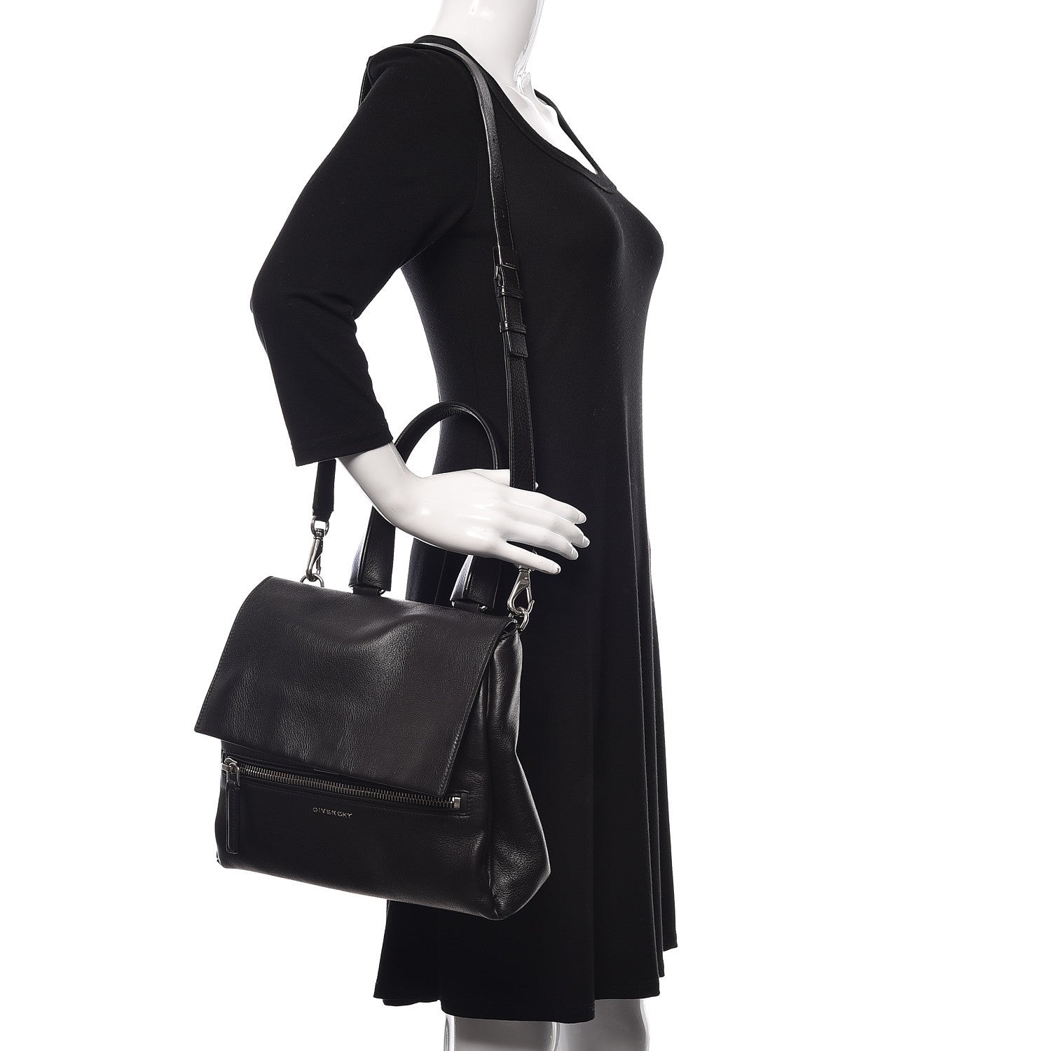Givenchy Calfskin Small Pandora Pure Flap Bag Black 2 of 14