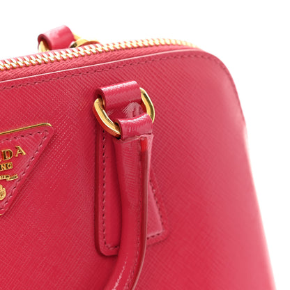 Prada Saffiano Vernice Small Promenade Tote Peonia 12 of 16