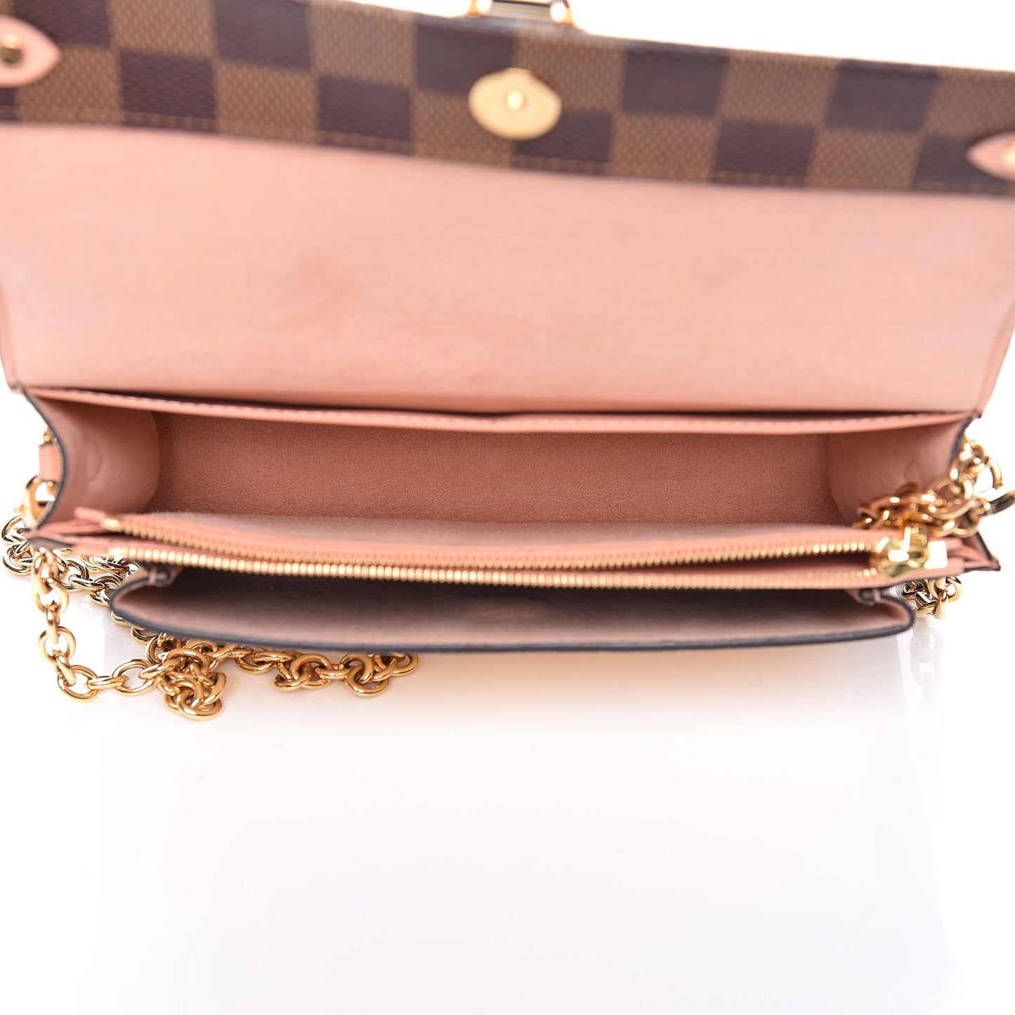 Damier Ebene Vavin Chain Wallet Creme