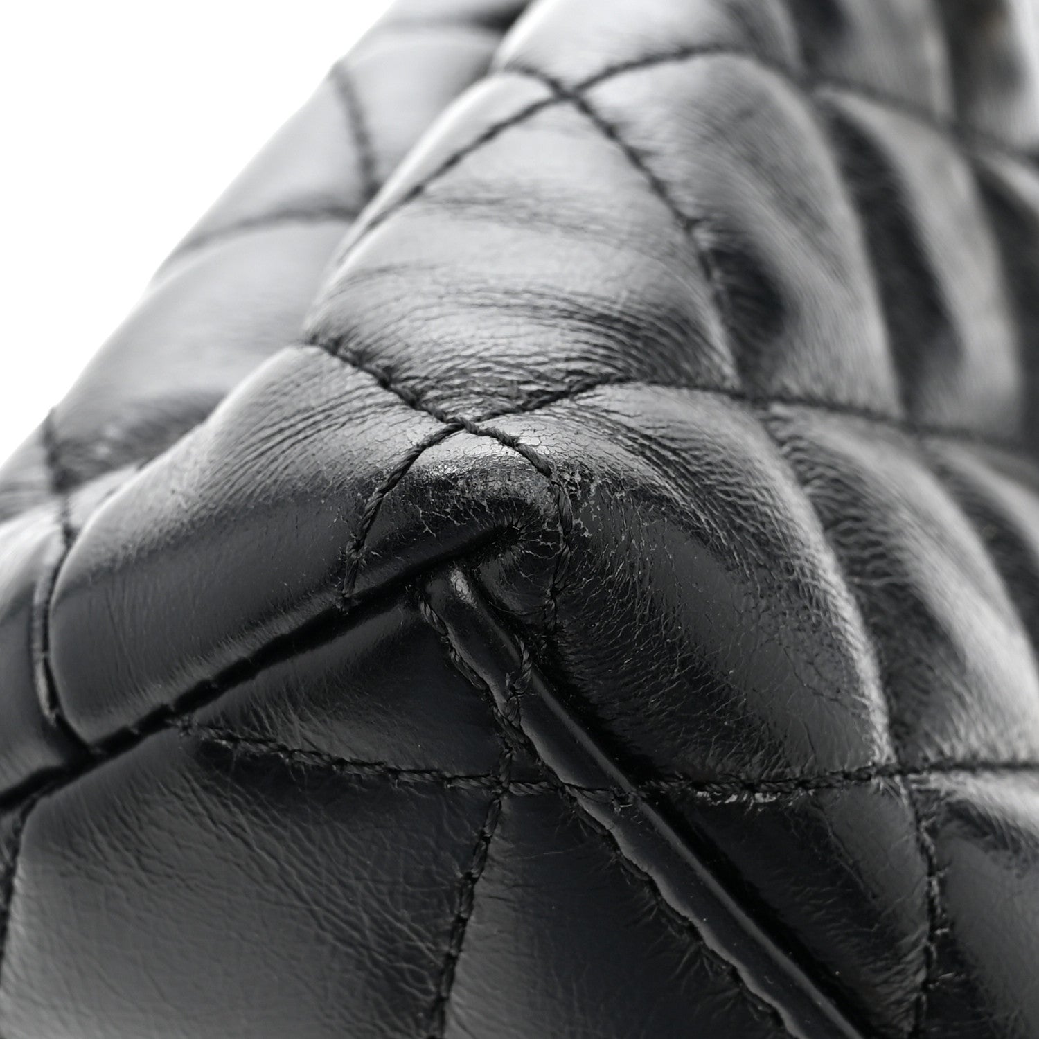 Chanel Shiny Aged Calfskin Quilted Nano Kelly Shopper Black Black 11 of 15