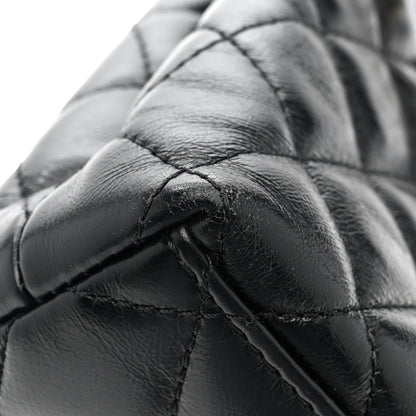 Chanel Shiny Aged Calfskin Quilted Nano Kelly Shopper Black Black 11 of 15