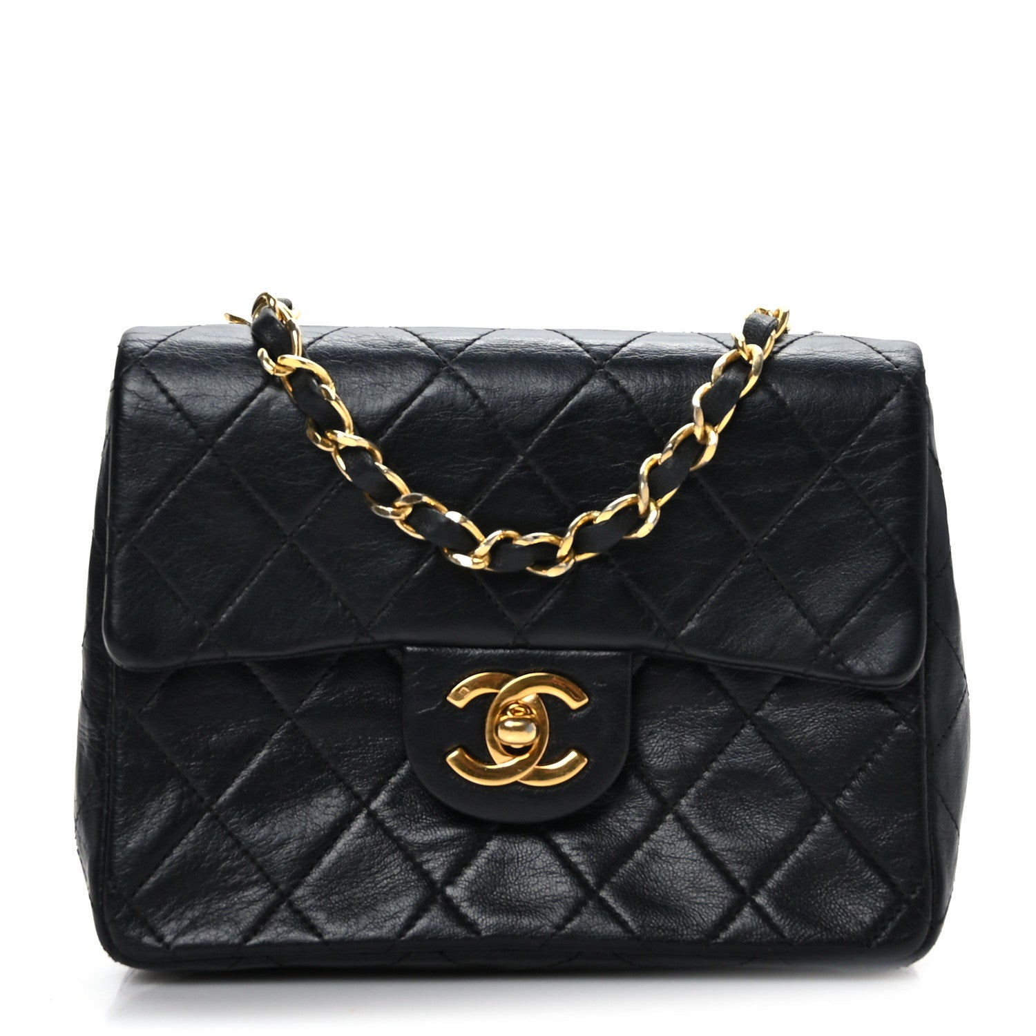 Chanel Lambskin Quilted Mini Square Flap Bag Black 1 of 9