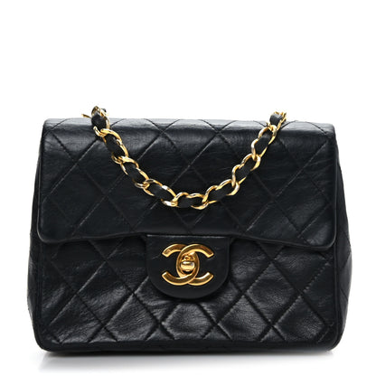Chanel Lambskin Quilted Mini Square Flap Bag Black 1 of 9