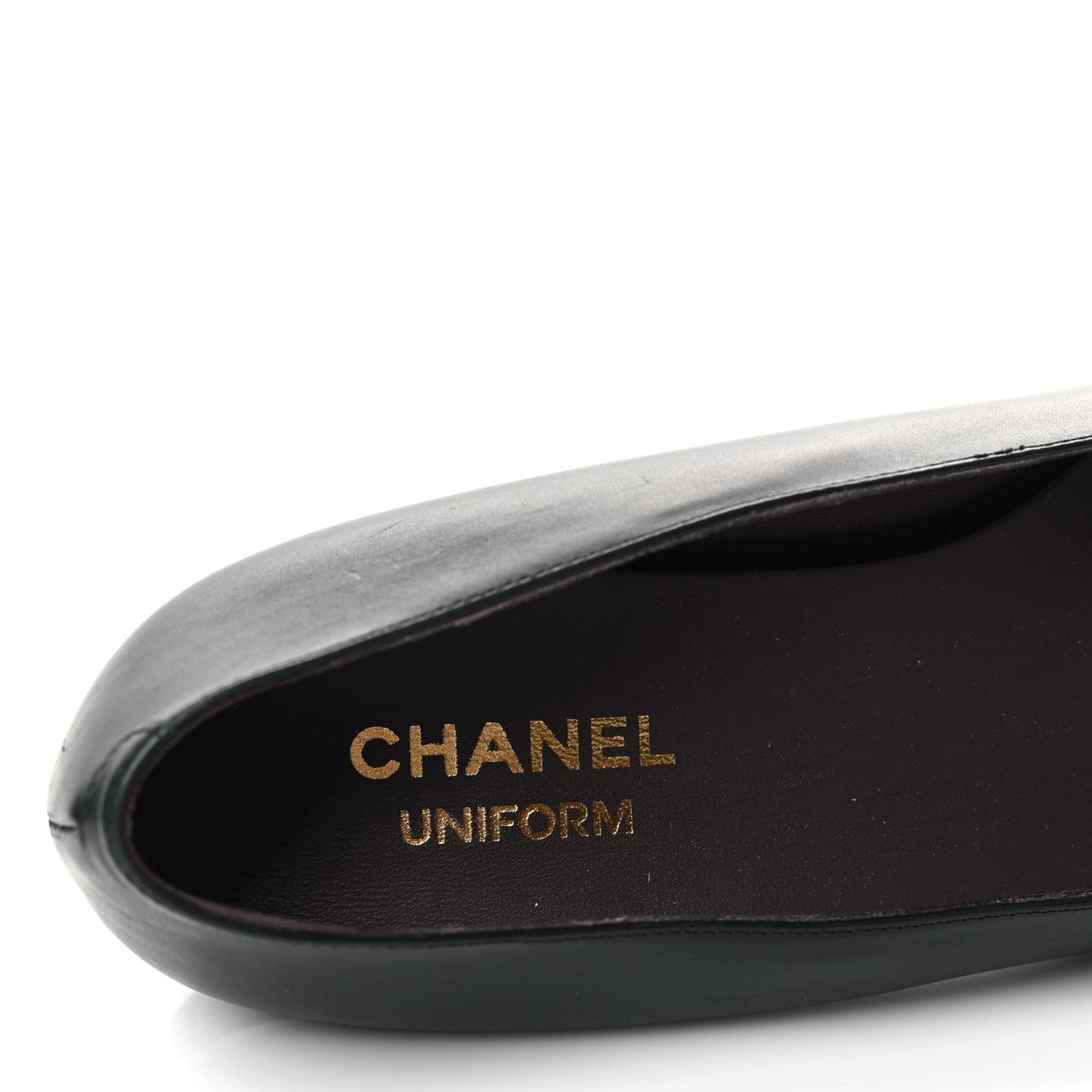Lambskin Cap Toe Ballerina Flats 40.5 Black