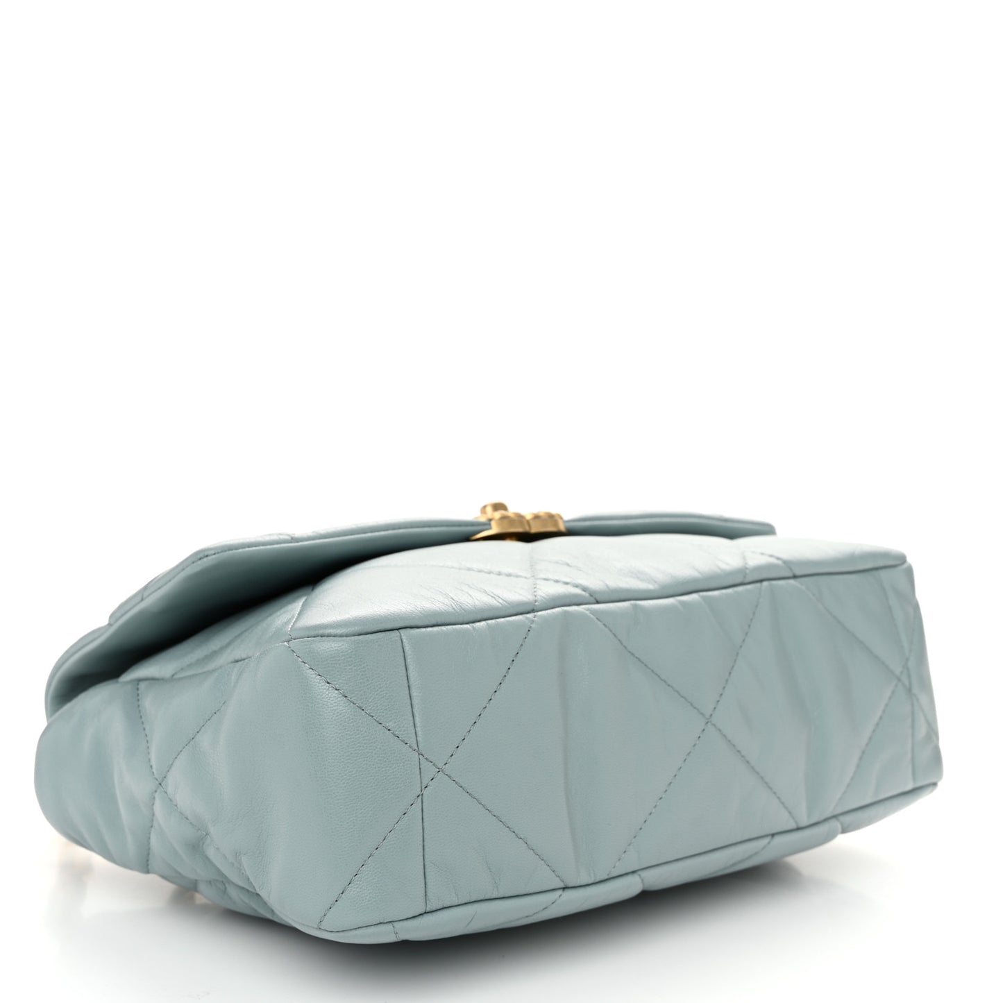 Lambskin Quilted Large Chanel 19 Flap Light Blue