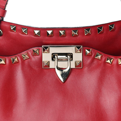 Valentino Garavani Vitello Rockstud Shoulder Satchel Rosso Valentino 9 of 9