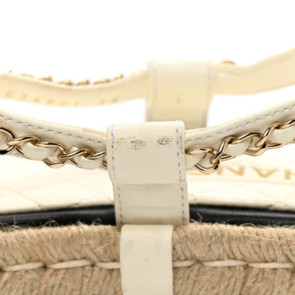 Chanel Lambskin Chain CC Thong Espadrille Sandals 36 White 9 of 11