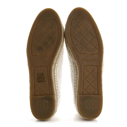 Chanel Tweed Grosgrain CC Espadrilles 41 White Black 6 of 9