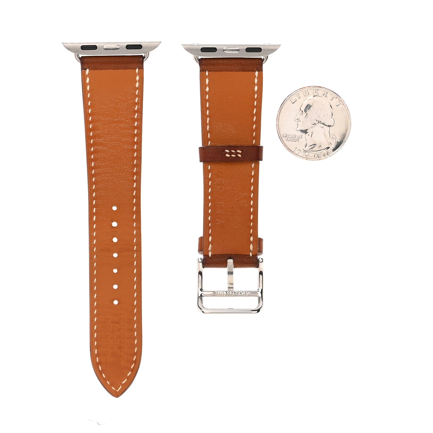 Hermes Barenia 42mm Apple Watch Single Tour Band Fauve 1820190
