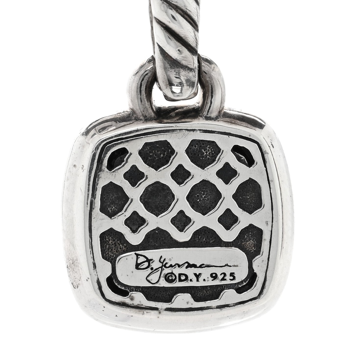 Sterling Silver Diamond Black Onyx 11mm Albion Enhancer Pendant