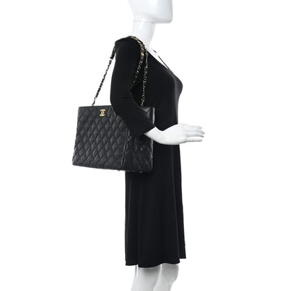 Chanel Caviar Quilted Small Shopping Tote Black 2 of 11