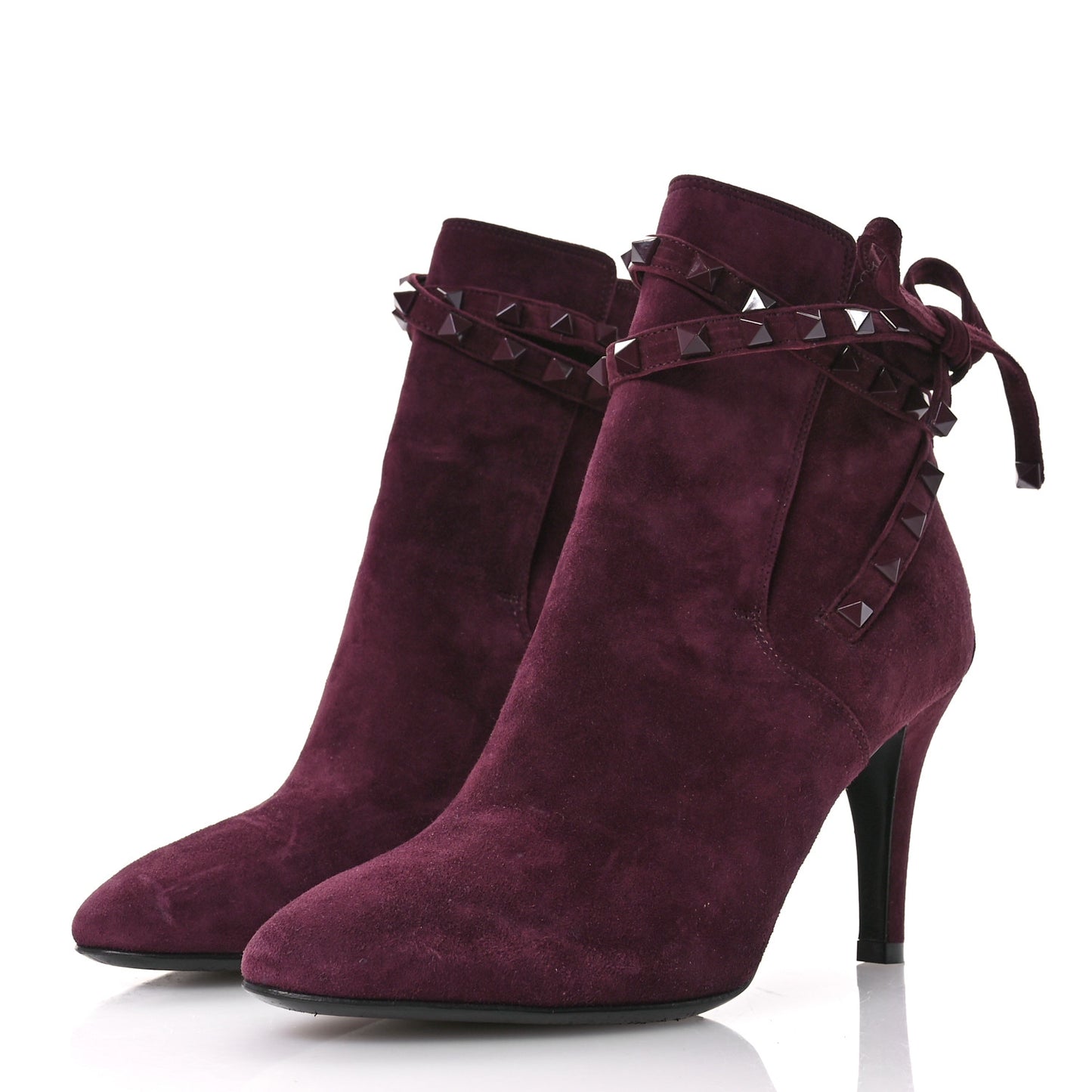 Suede Monochrome Rockstud Flair 85mm Ankle Boots 36 Rubin