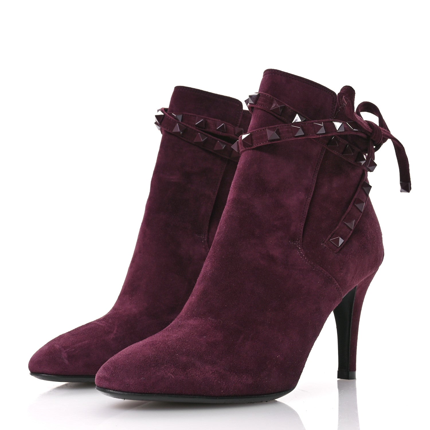 Valentino Garavani Suede Monochrome Rockstud Flair 85mm Ankle Boots 36 Rubin 4 of 9